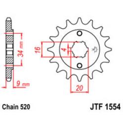 Звездочка передняя JT Sprockets (шаг 520 ) JT JTF1554
